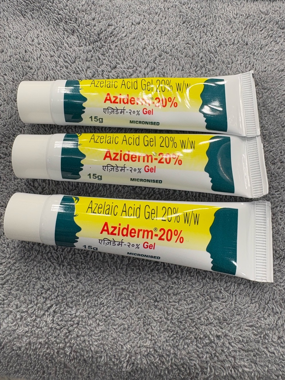 Aziderm 20% Azelaic Acid Gel (White/Yellow) - Skin Treatment